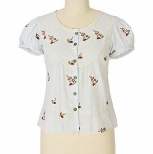 Anthropologie Lithe Luck be a ladybug blouse